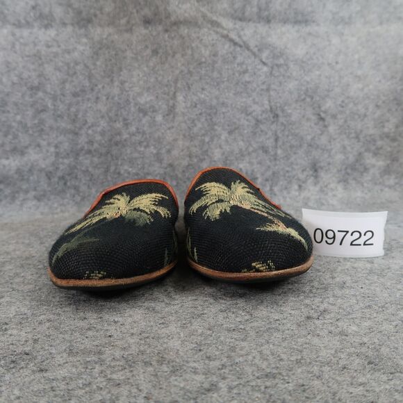 Talbots Shoes Women 5.5 Mule Slip On Fashion Classic Palm Tree Needlepoint Black - Picture 3 of 16
